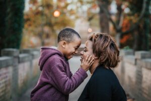 family, portrait, outdoor, fall, leaves, nature, african-american, people, mommy, son, together, happy, love, mom, happy mothers day, mum